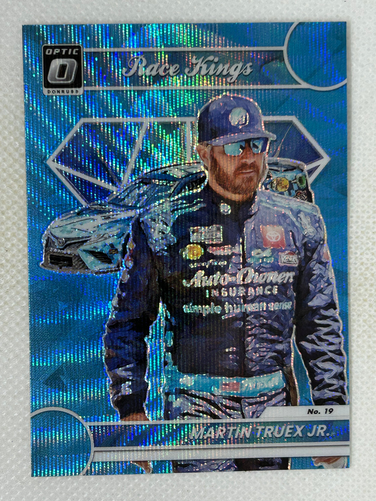 2023 Panini Donruss Optic Carolina Blue Wave Race Kings # 10 Martin Truex Jr.
