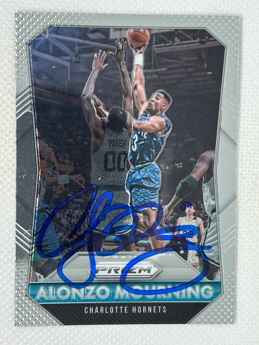 2015-16 Panini Prizm #243 Alonzo Mourning Charlotte Hornets Signed Card