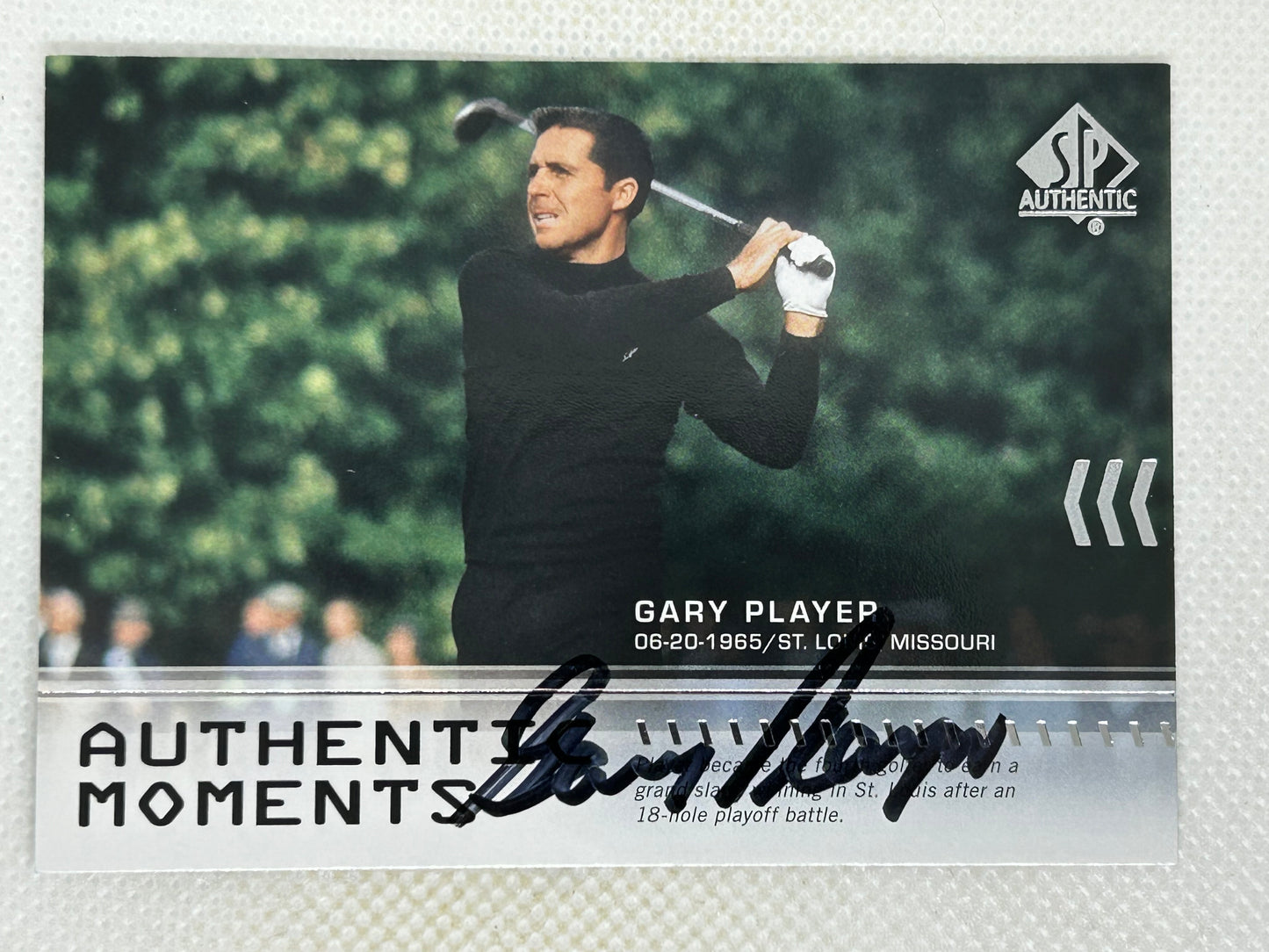 2024 Upper Deck Portfolio Golf SP Authentic Moments #49 Gary Player Signed Card