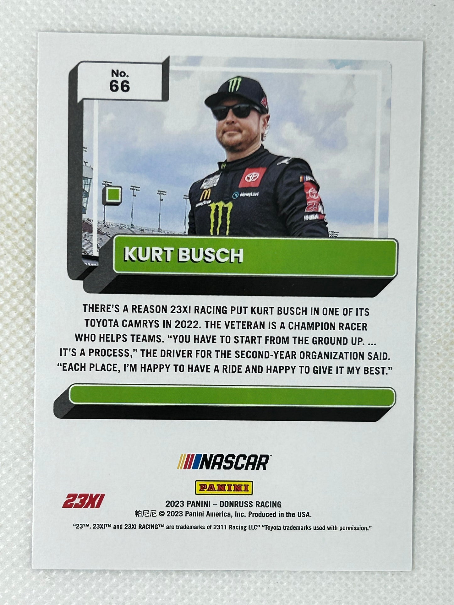 2023 Panini Donruss NASCAR Racing Kurt Busch #66