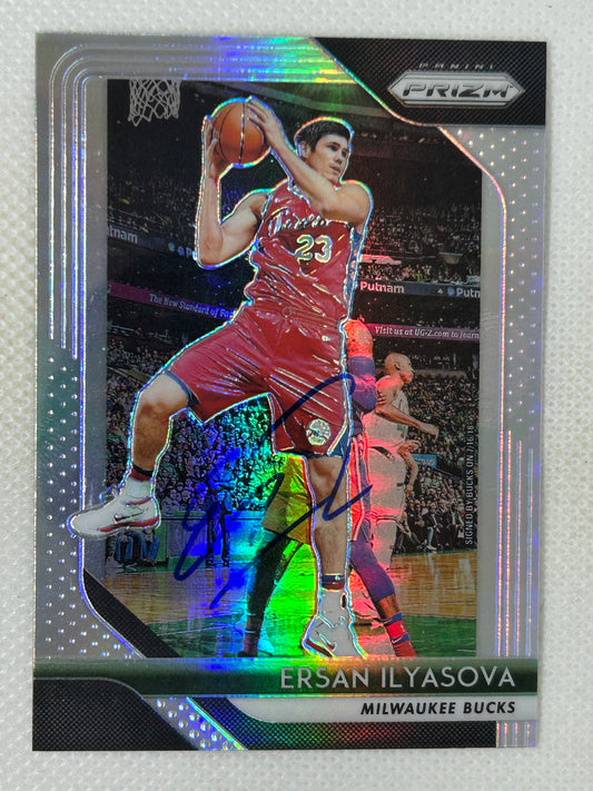 2018-19 Panini Prizm #7 Ersan Ilyasova Milwaukee Bucks Signed Card