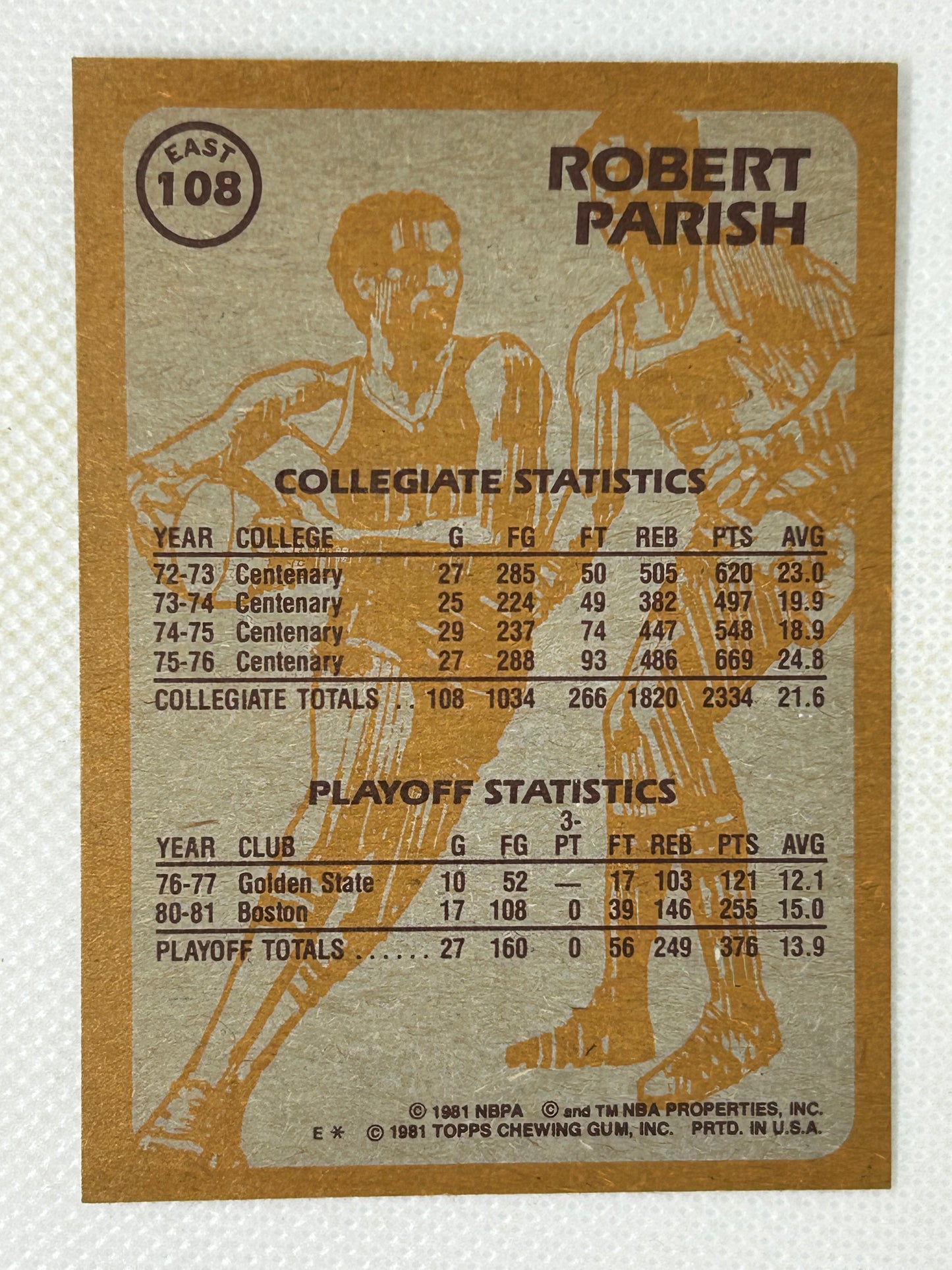 1981 Topps Robert Parish Super Action East #108 HOF Boston Celtics Signed Card