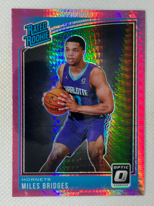 2018-19 Panini Optic Hyper Pink #172 Miles Bridges Charlotte Hornets