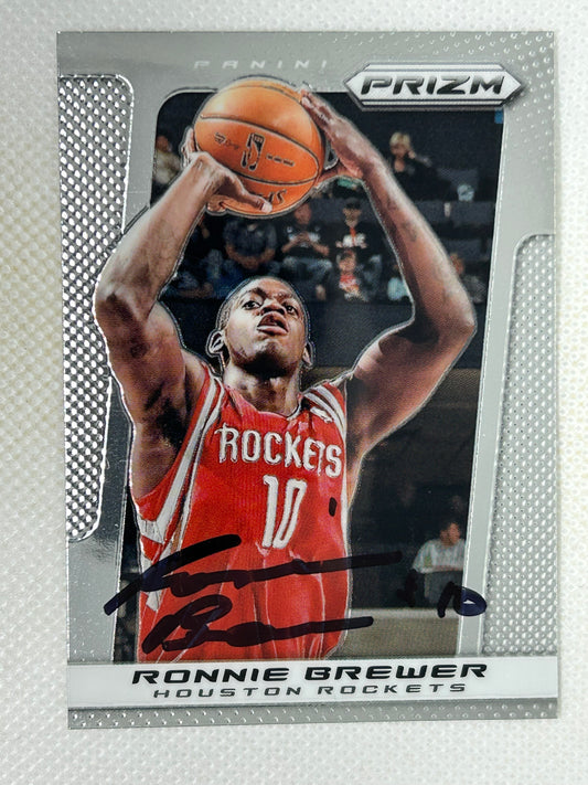 2013-14 Panini Prizm Ronnie Brewer #126 Houston Rockets Signed Card