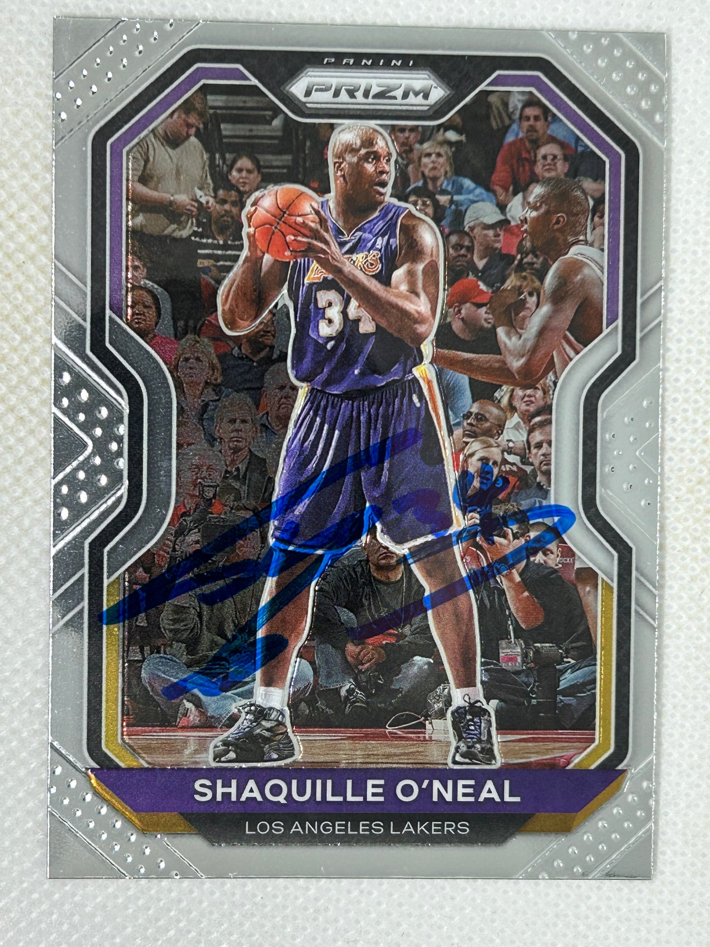 2020-21 Panini Prizm #207 Shaquille O'Neal Los Angeles Lakers Signed Card