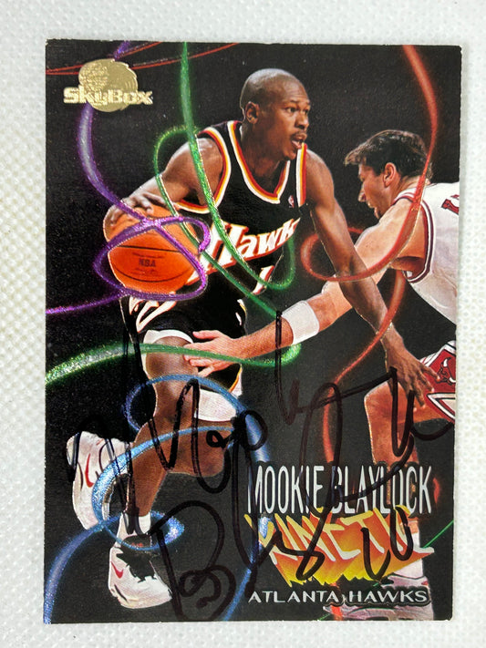 1995 Skybox Mookie Blaylock #K1 Kinetic Atlanta Hawks Signed Card