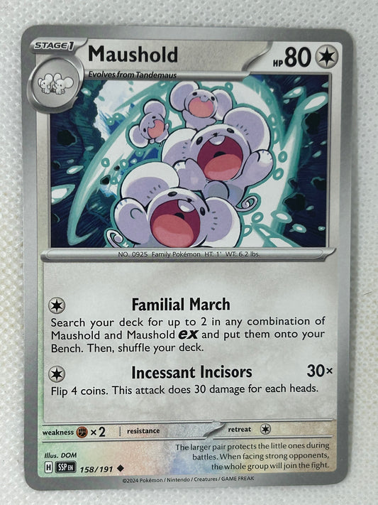 Pokémon Surging Sparks Common Maushold 158/191