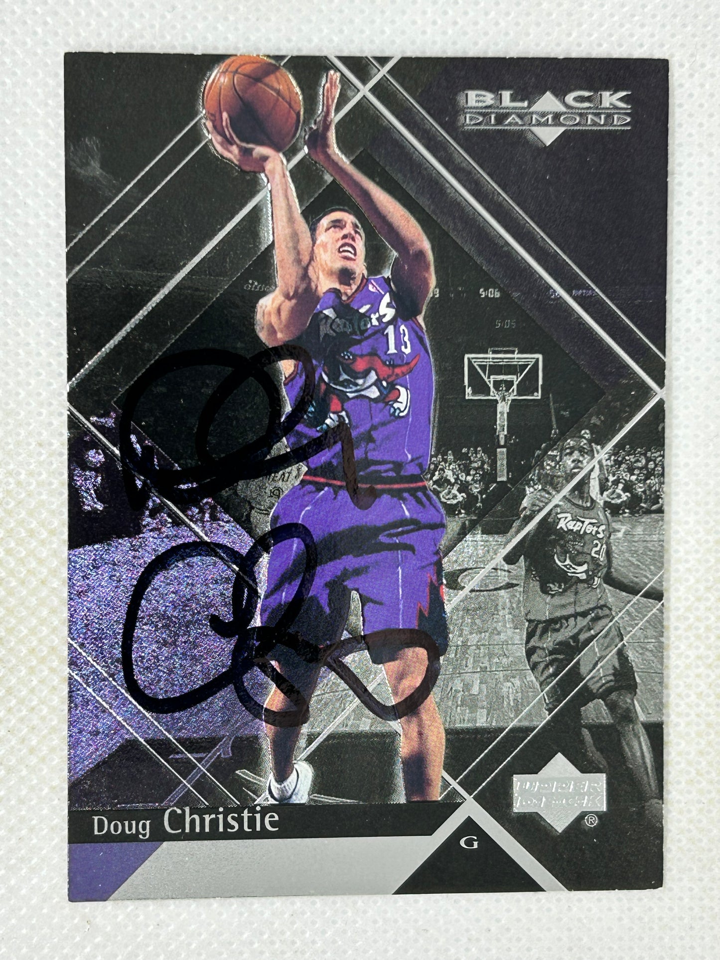 1999-00 Upper Deck Black Diamond Doug Christie #81 Toronto Raptors Signed Card
