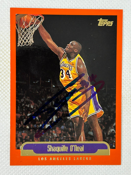 1999-00 Topps Orange Parallel Shaquille O'Neal #23 Los Angeles Lakers Signed Card
