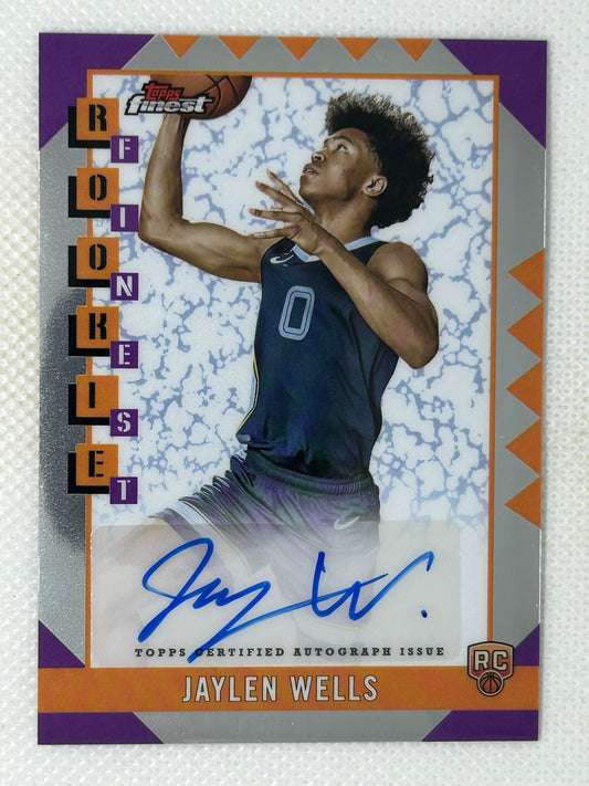 2024-25 Topps Finest Rookie Finest Autograph #RFA-JW Jaylen Wells Memphis Grizzlies