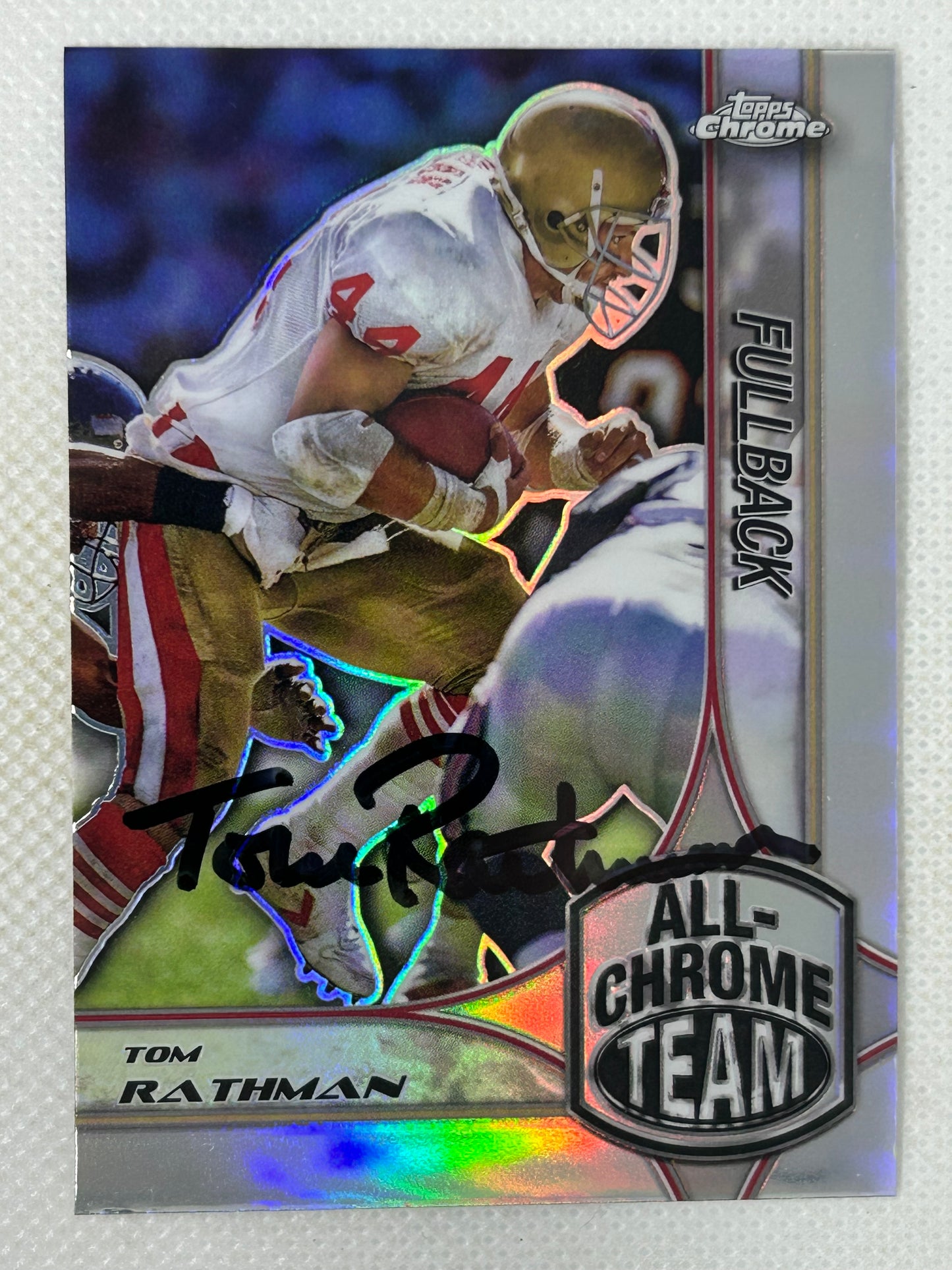 2024 Topps Chrome #ACT-2 Tom Rathman All-Chrome Team Refractor San Francisco 49ers Signed Card