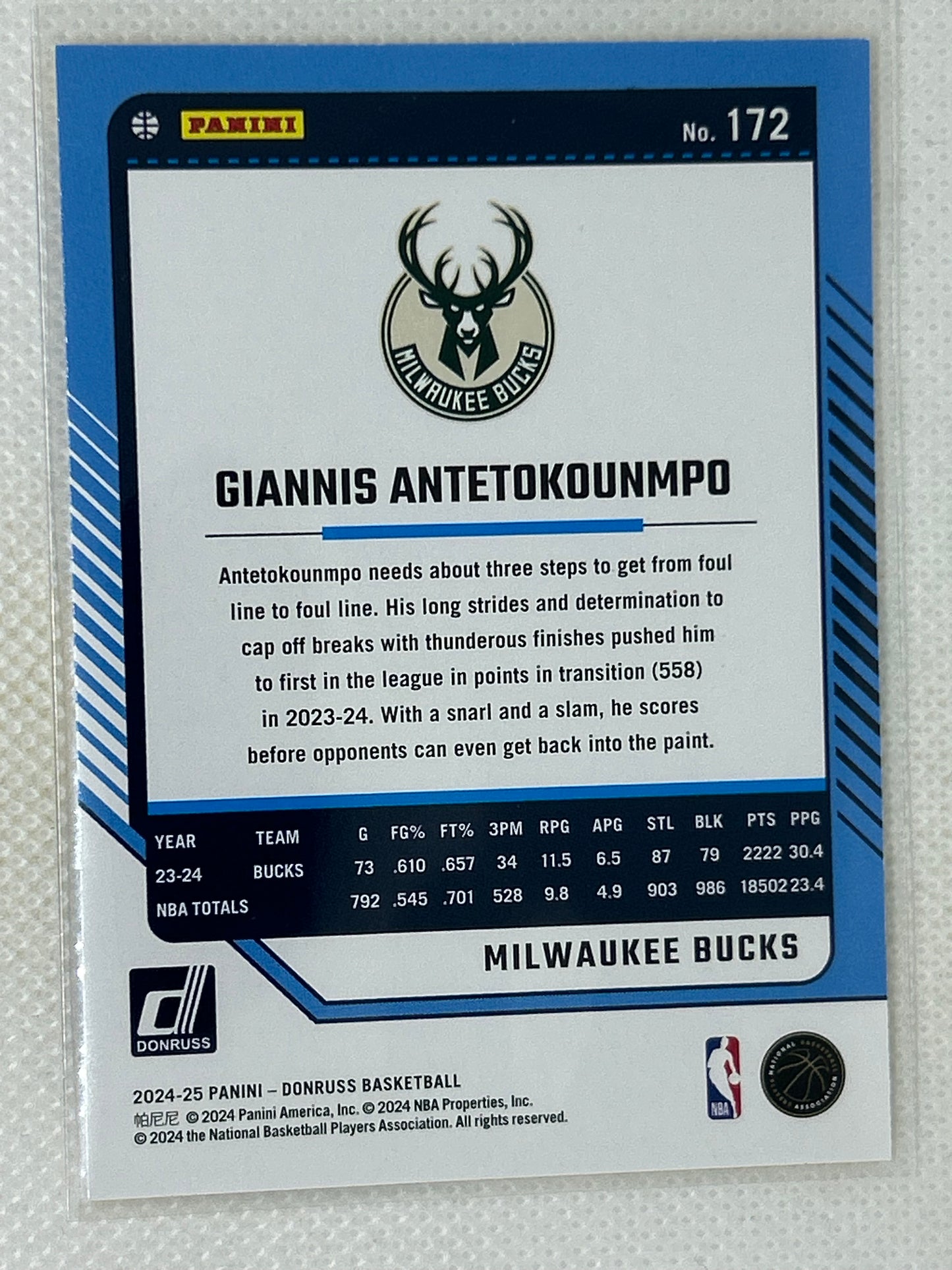 2024-25 Panini Donruss Yellow Flood  Giannis Antetokounmpo #172 Milwaukee Bucks