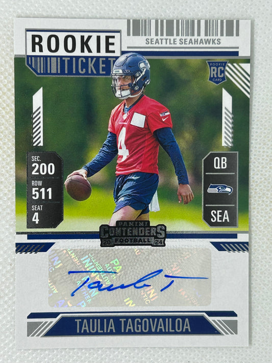2024 Panini Contenders Rookie Ticket Variation Autograph #143 Taulia Tagovailoa Seattle Seahawks