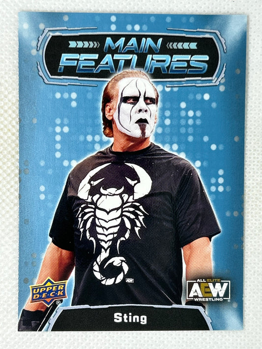 2022 Upper Deck AEW Wrestling Main Features Blue Parallel Sting #MF 11