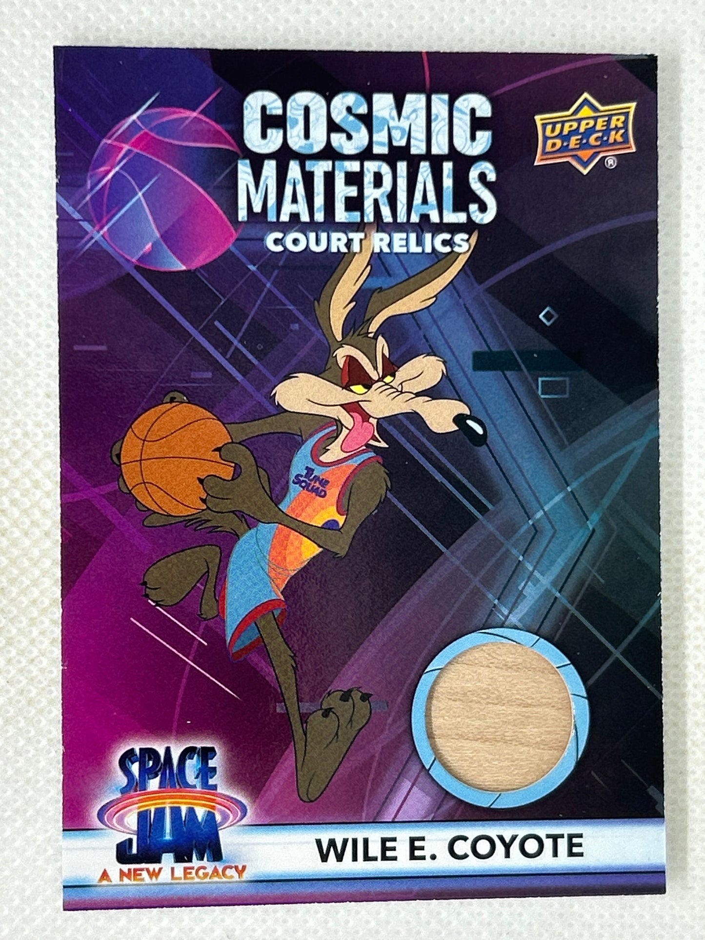 2021 Upper Deck Space Jam A New Legacy Cosmic Materials Court Relics Card #CMR-WC Wile E. Coyote