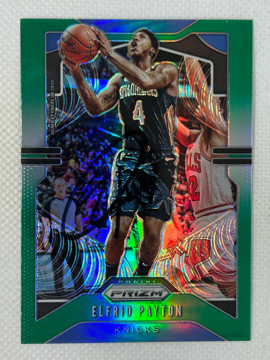 2019-20 Panini Prizm Green #242 Elfrid Payton New York Knicks Signed Card