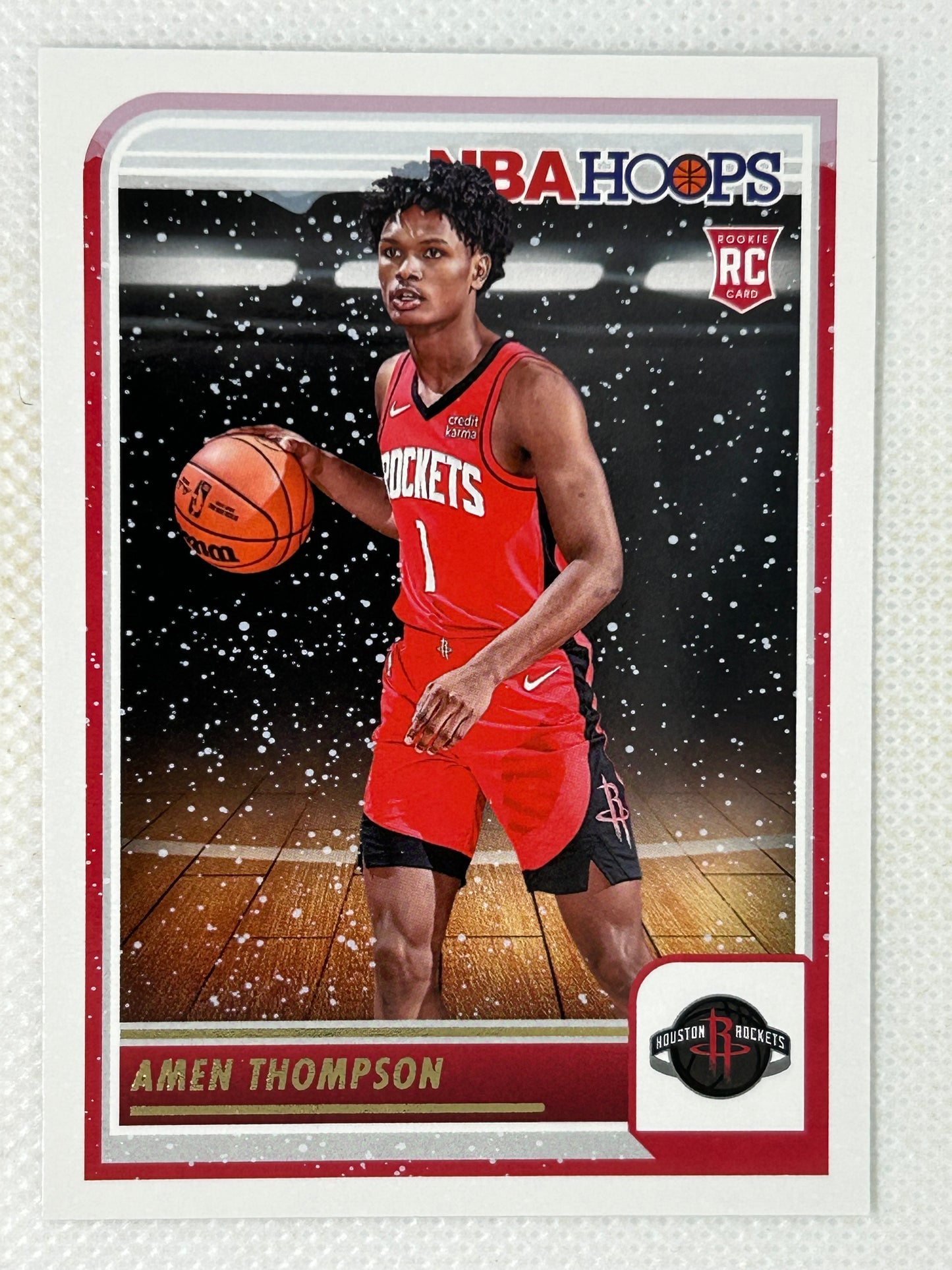 2023-24 Panini Hoops Winter Rookie Card Amen Thompson #242 Houston Rockets