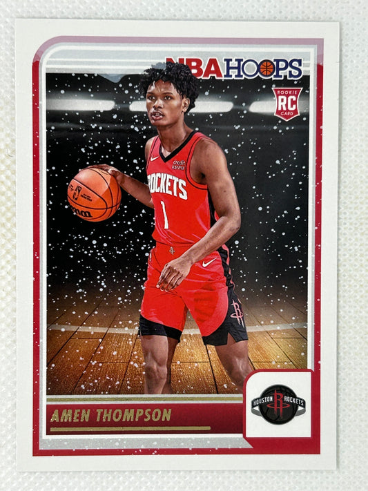 2023-24 Panini Hoops Winter Rookie Card Amen Thompson #242 Houston Rockets