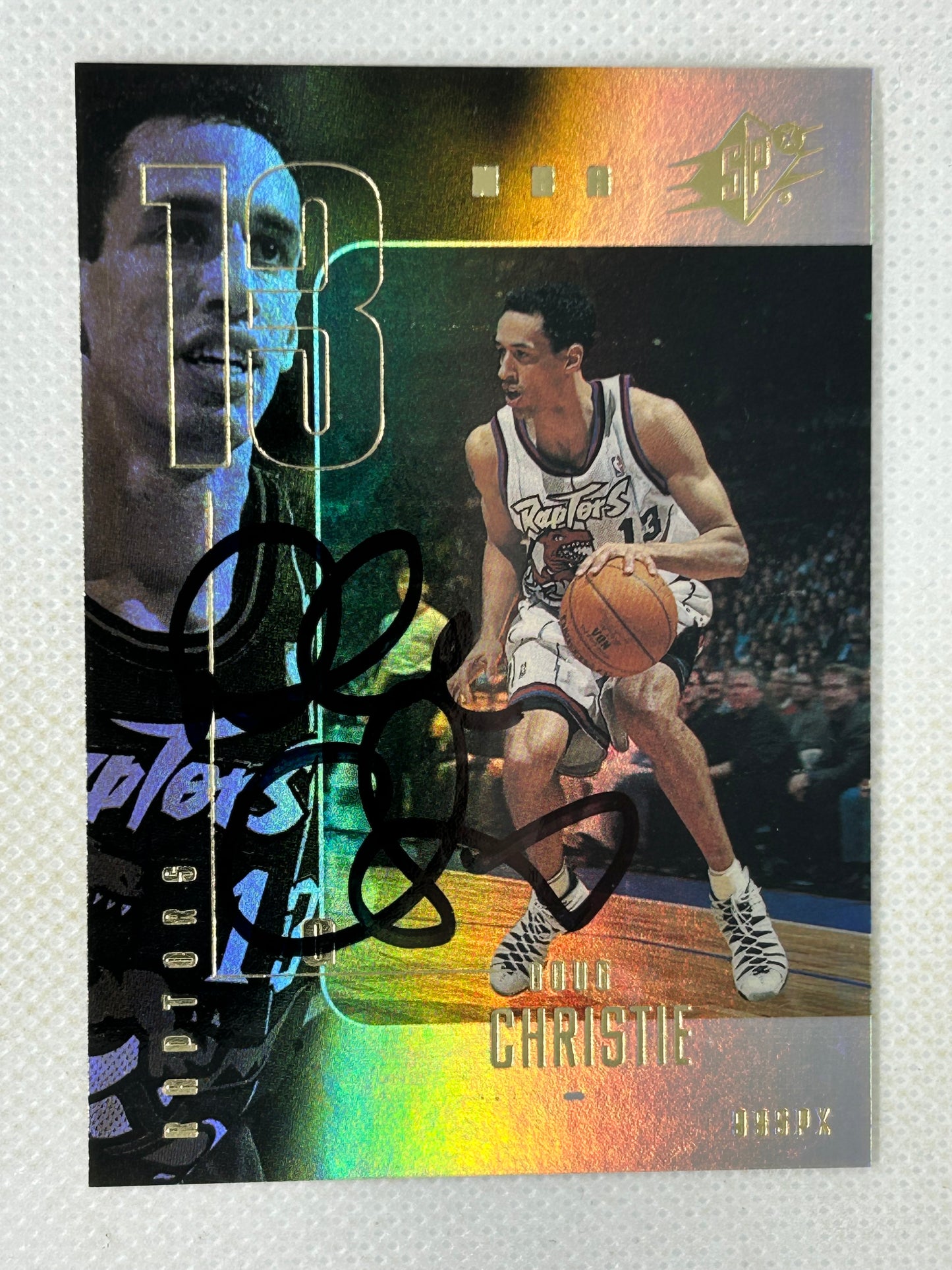 1999-00 Upper Deck SPx Doug Christie #82 Toronto Raptors Signed Card