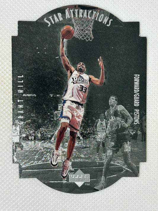 1997-98 Upper Deck Star Attractions Die Cut Grant Hill #SA17 Detroit Pistons