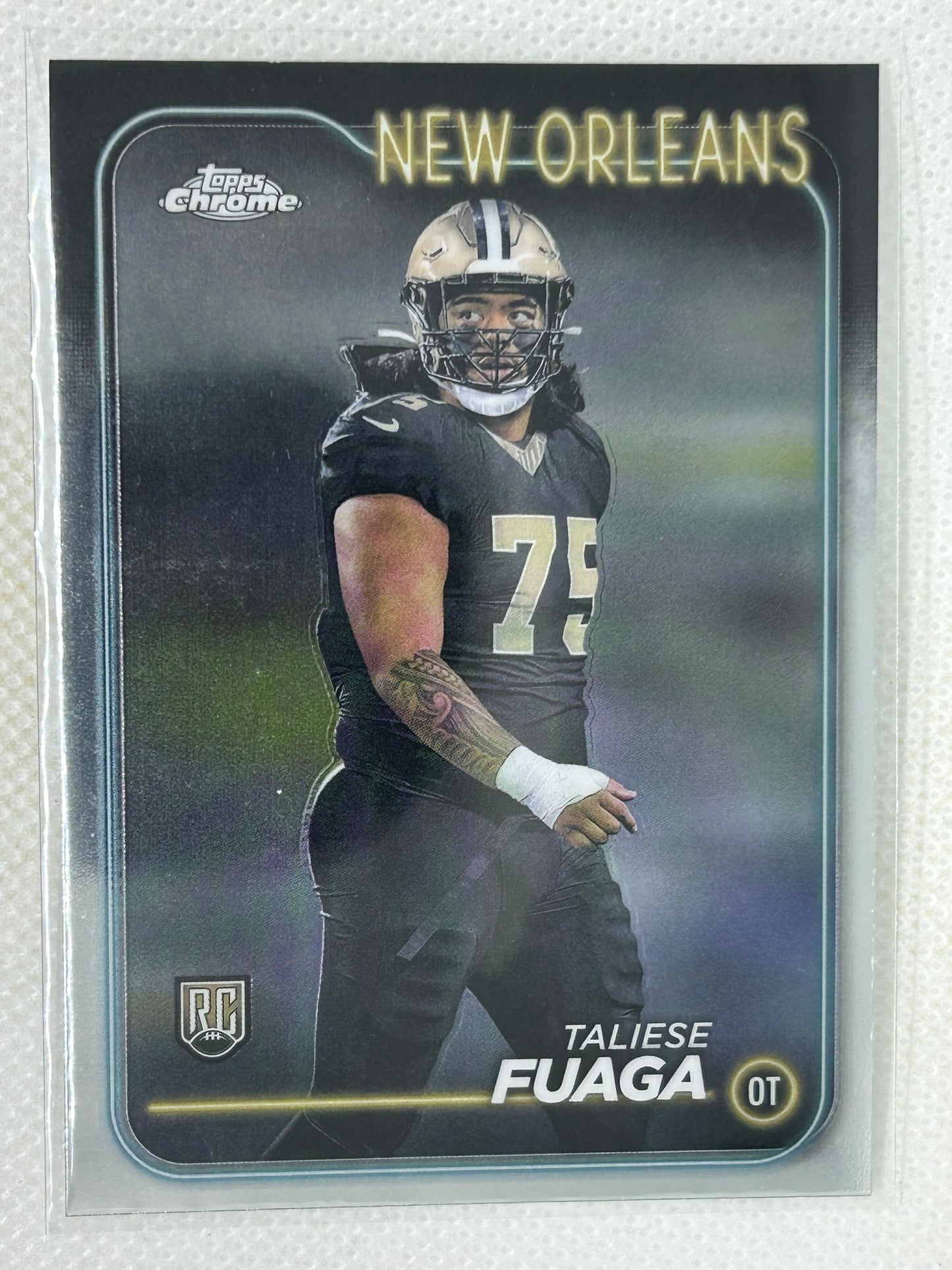 2024 Topps Chrome Rookie Card Taliese Fuaga #296 New Orleans Saints