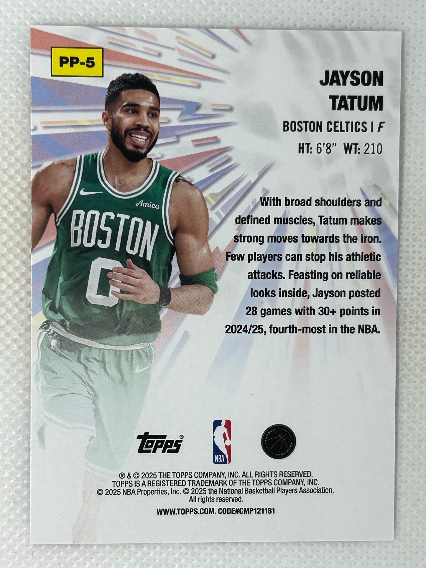 2025-26 Topps Jayson Tatum Power Players #PP-5 Boston Celtics
