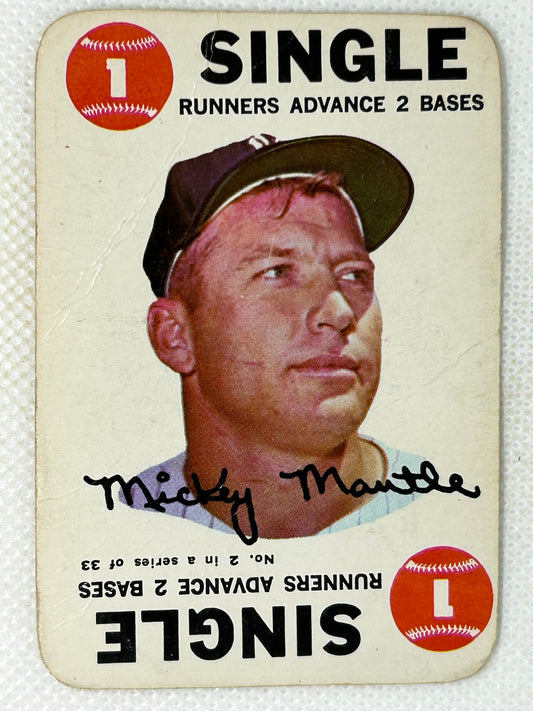 1968 Topps Game Set-Break # 2 Mickey Mantle Rare (With Crease and Stain) New York Yankees