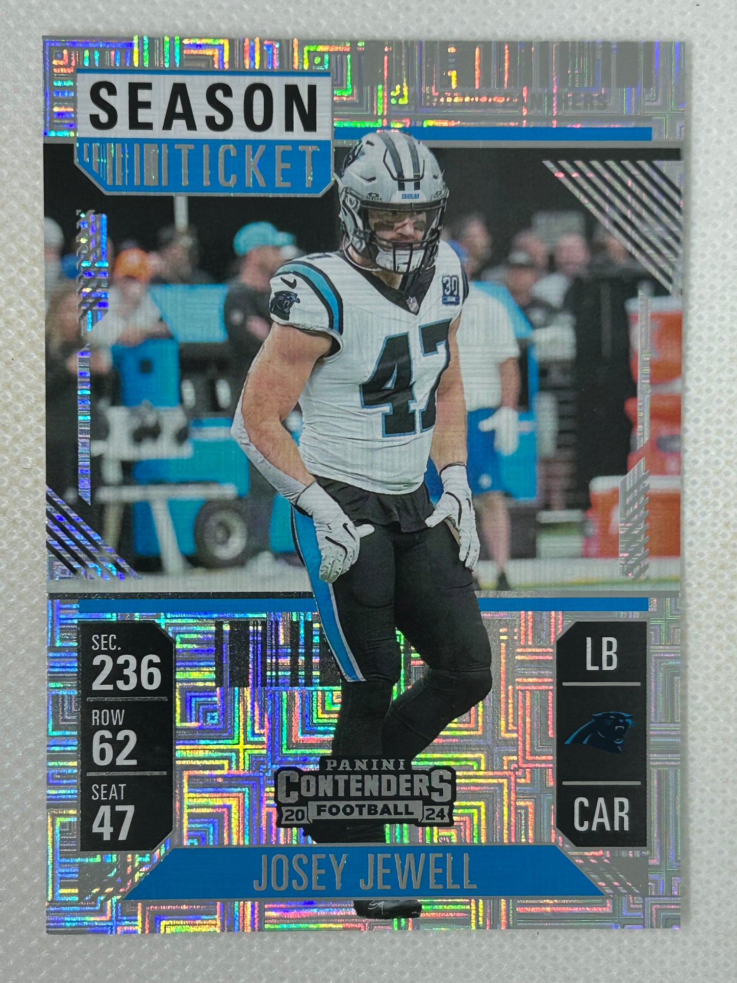 2024 Panini Contenders Hobby Season Ticket Mojo #13 Josey Jewell Carolina Panthers