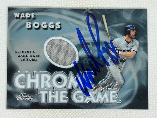2005 Topps Chrome The Game Jersey Relic #CGR-WB Wade Boggs Boston Red Sox Signed Card