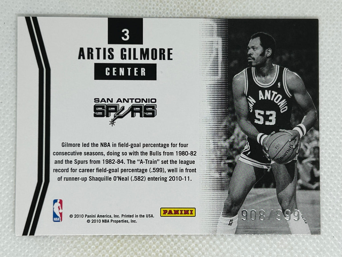2010-11 Panini Donruss #3 Artis Gilmore Masters #/999 San Antonio Spurs Signed Card