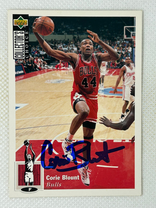 1994-95 Upper Deck Collector's Choice Basketball Corie Blount #29 Chicago Bulls Signed Card