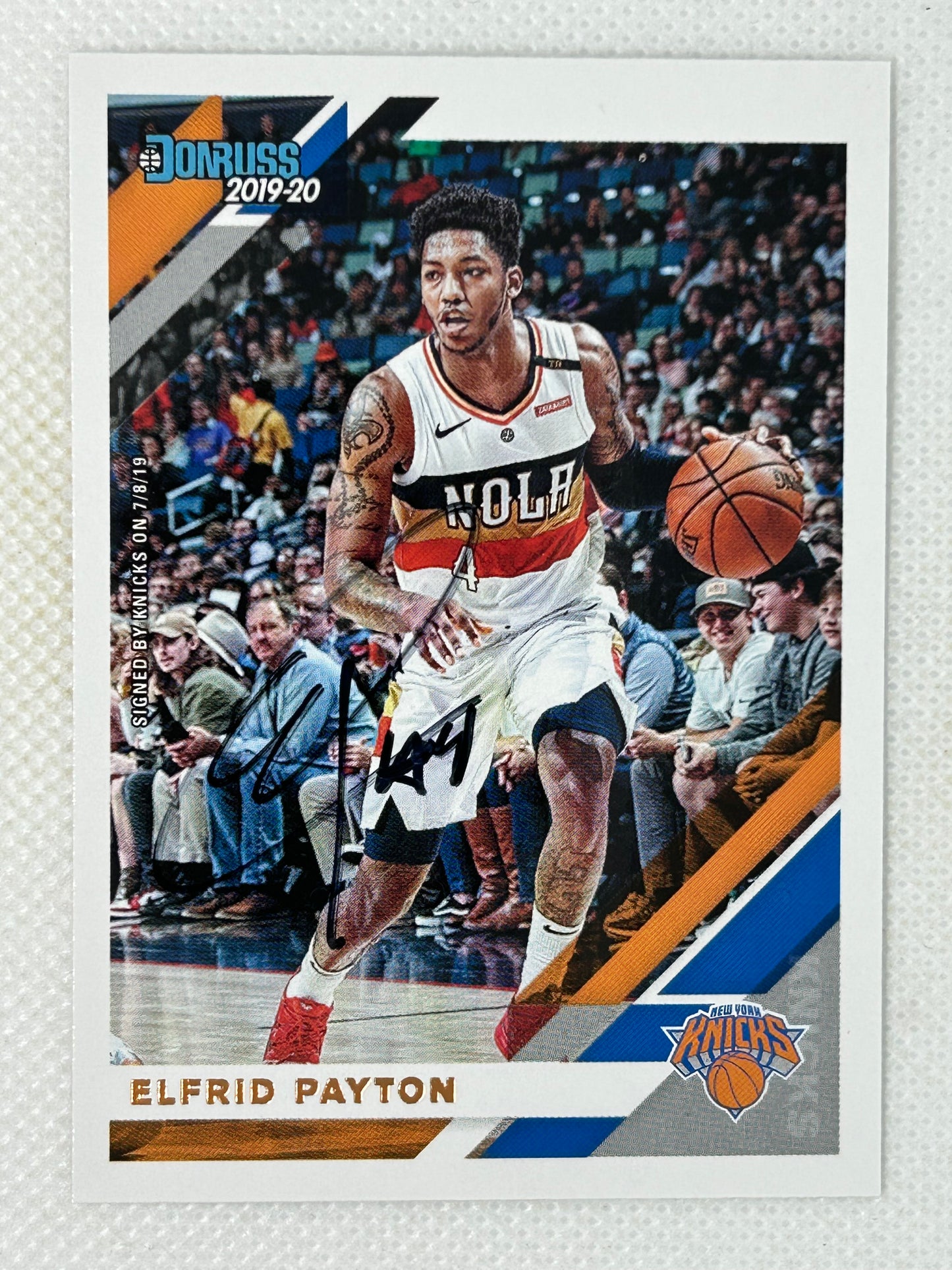 2019-20 Panini Donruss #132 Elfrid Payton New York Knicks Signed Card