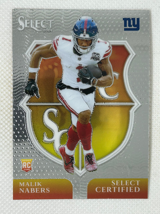 2024 Panini Select Football Select Certified Rookies #6 Malik Nabers New York Giants