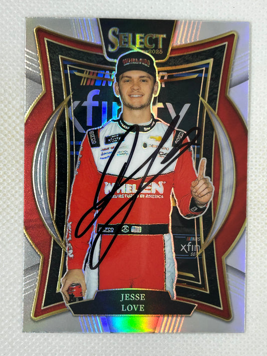 2025 Panini Select Racing Grandstand Silver Prizm #2 Jesse Love Signed Card
