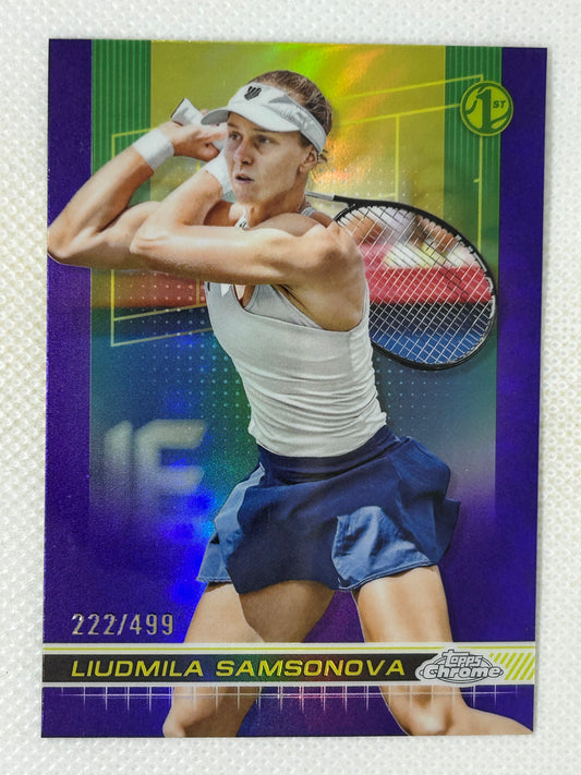 2024 Topps Chrome Tennis 1st Purple Refractor #128 Liudmila Samsonova /499