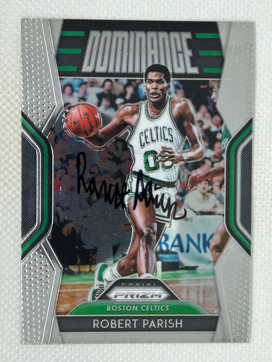 2018-19 Panini Prizm Dominance Robert Parish #14 Boston Celtics Signed Card