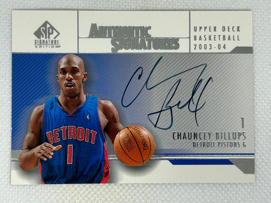 2003-04 Upper Deck SP Signature Edition Authentic Signatures Chauncey Billups #AS-CB Detroit Pistons