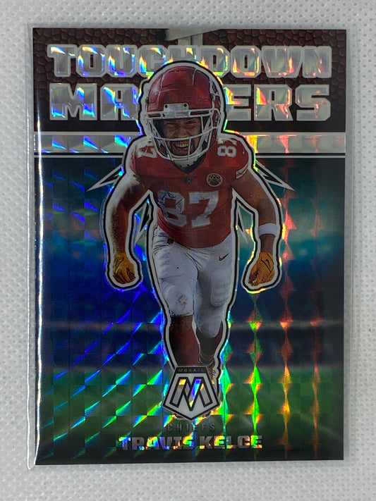 2022 Panini Mosaic Travis Kelce #TD-20 Touchdown Masters Silver Mosaic Prizm Kansas City Chiefs