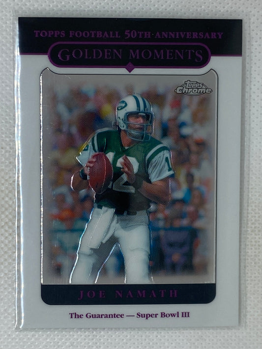 2005 Topps Chrome Football 50th Anniversary Golden Moments #160 Joe Namath New York Jets