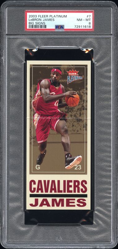 2003-04 Fleer Platinum Big Signs LeBron James #7BS PSA 8 Rookie Cleveland Cavaliers
