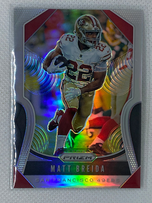 2019 Panini Prizm Silver Holo Refractor Matt Breida #254 49ers