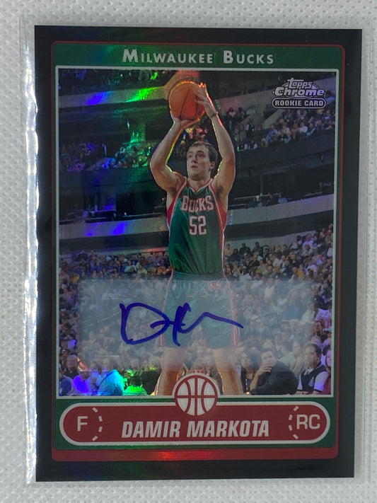 2006-07 Topps Chrome Black Rookie Autograph Damir Markota #186 SSP