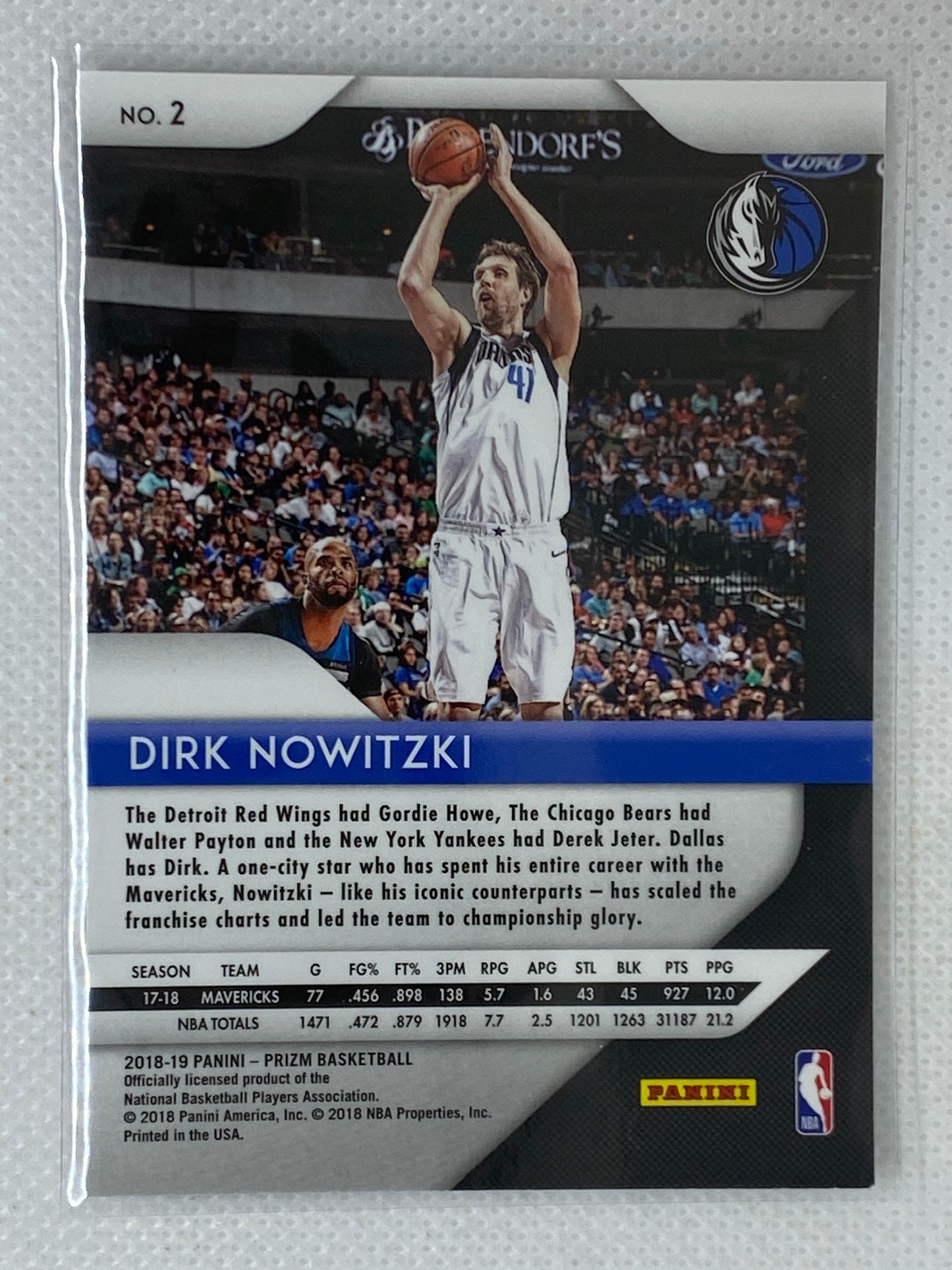 2018-19 Prizm Dirk Nowitzki #2 - Dallas Mavericks