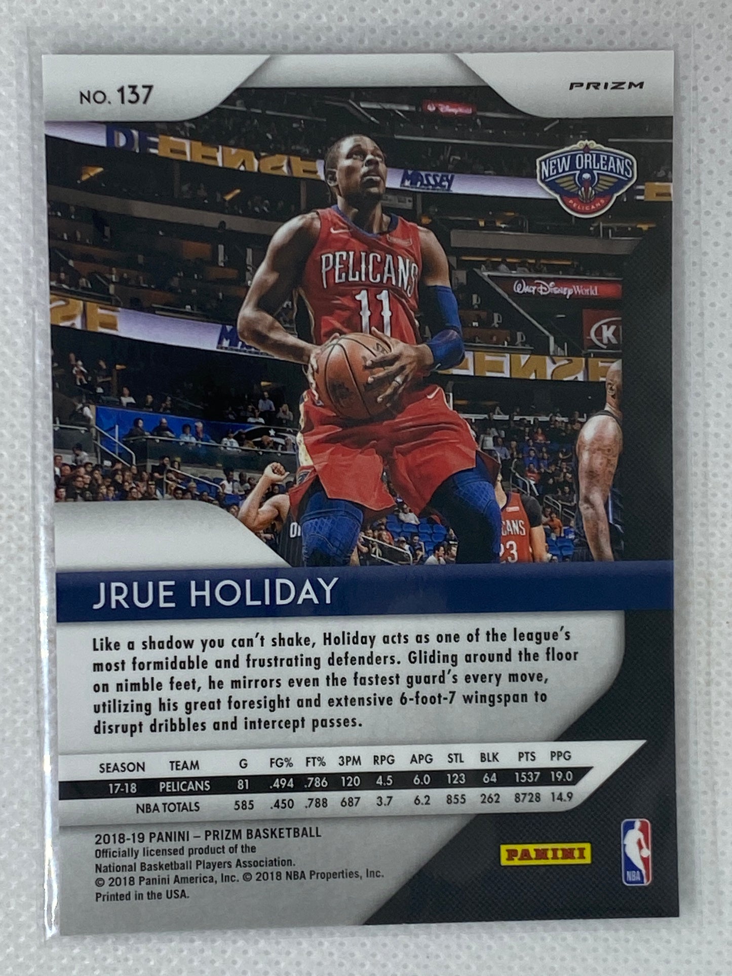 2018-19 Panini Prizm Pink Ice Prizm Jrue Holiday #137