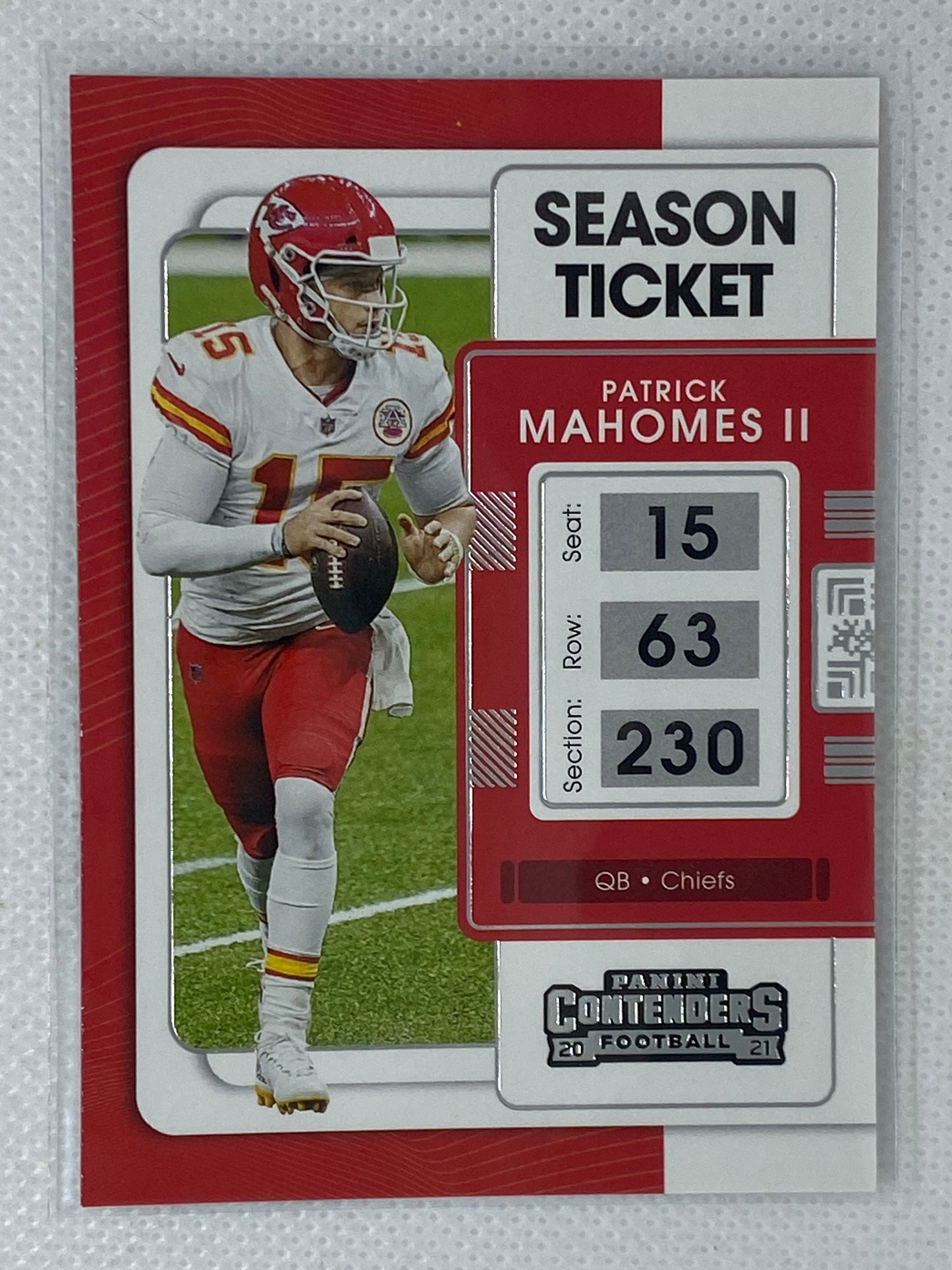 2021 Panini Contenders Patrick Mahomes Season Ticket Kansas City Chiefs