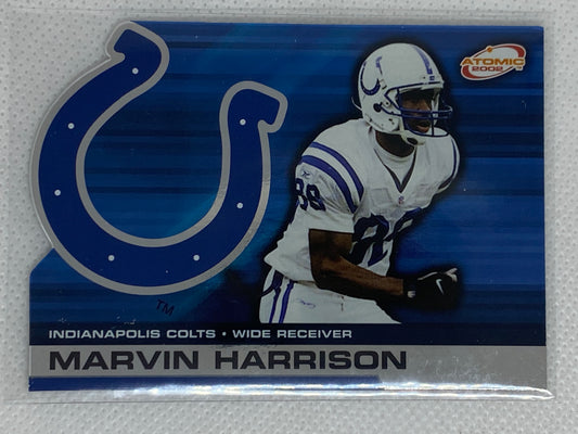 2001 Pacific Prism Atomic Football Card #58 Marvin Harrison Die Cut
