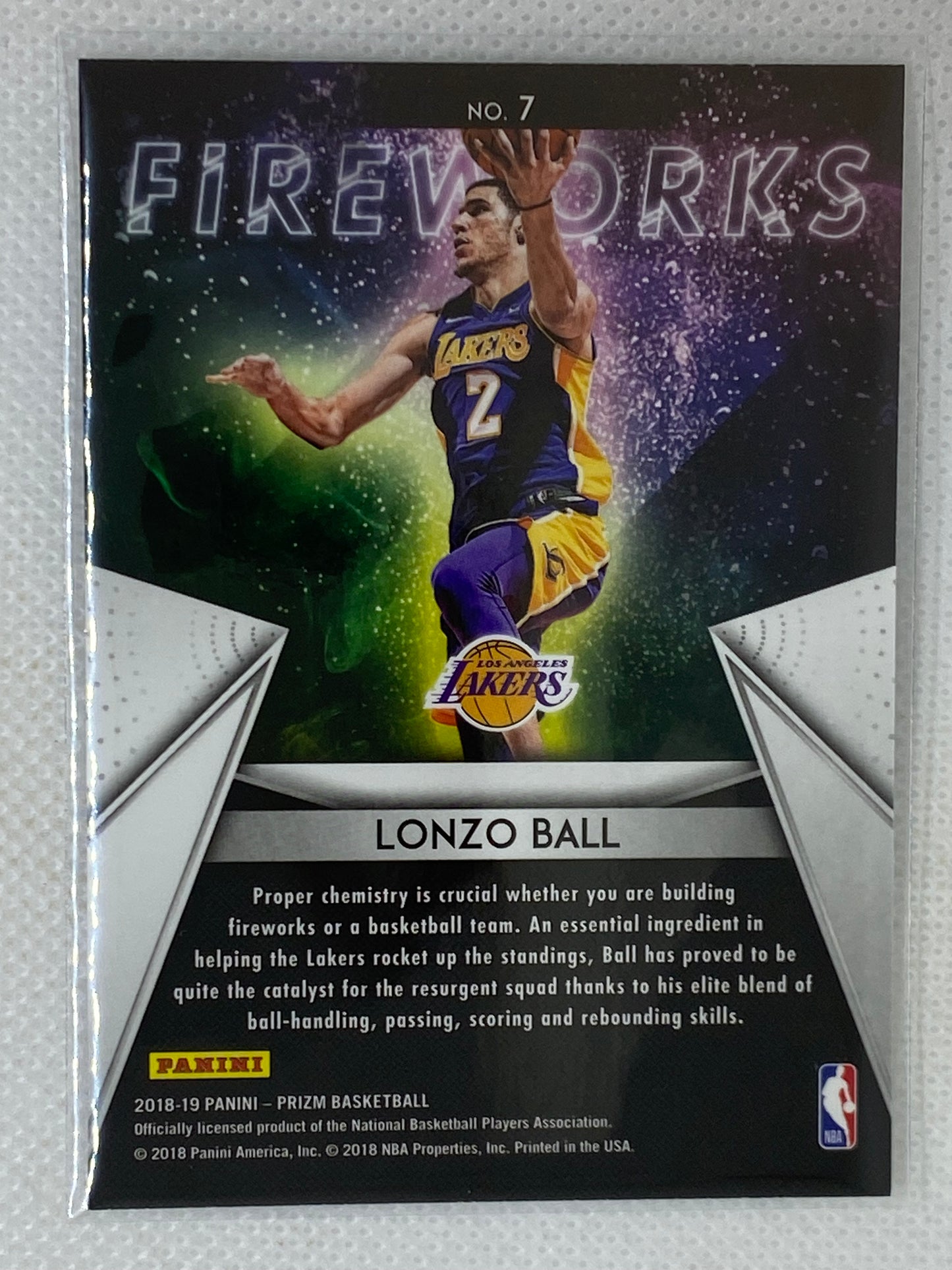 2018-19 Panini Prizm Fireworks Lonzo Ball #7