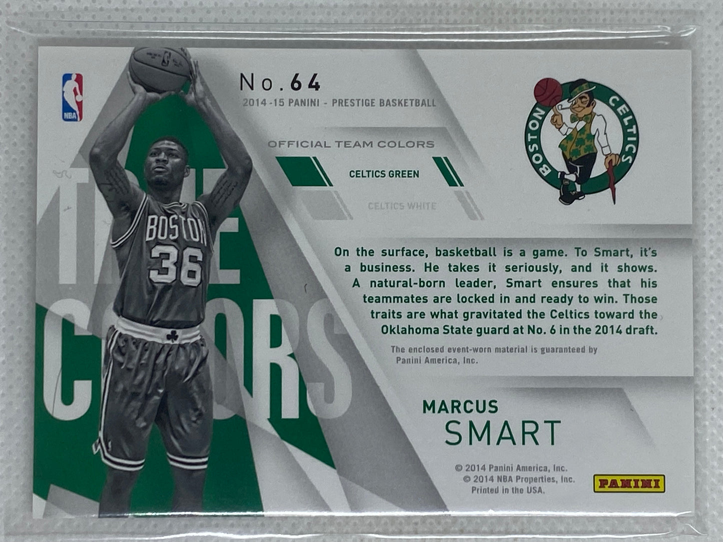 2014-15 Prestige True Colors Rookie Materials /99 Marcus Smart #64 Boston Celtics