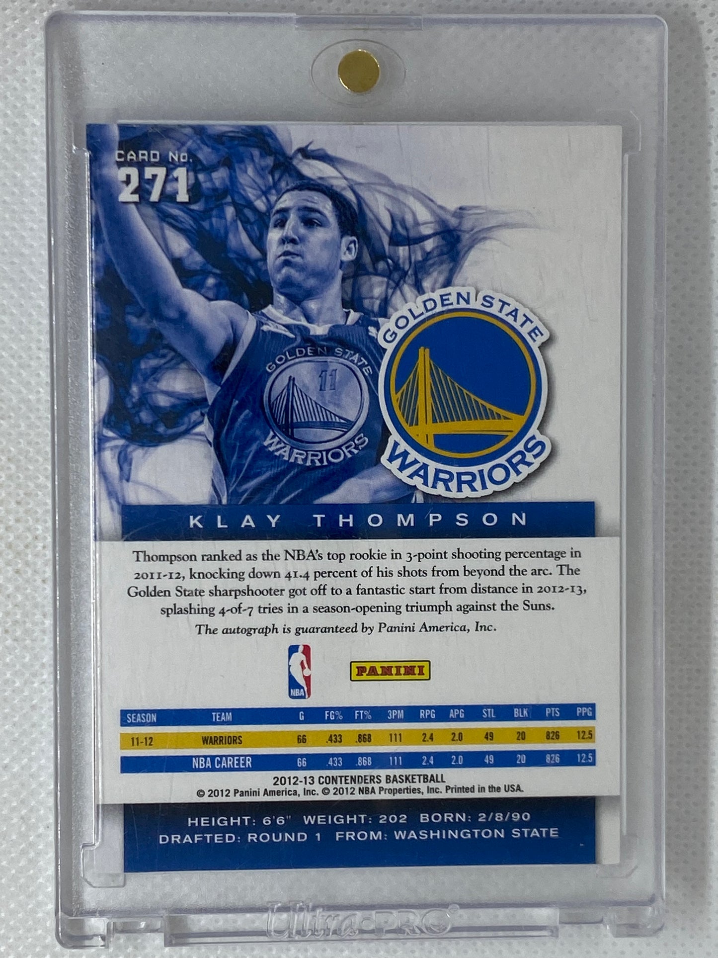 2012-13 Panini Contenders #271 Klay Thompson Autograph Rookie RC