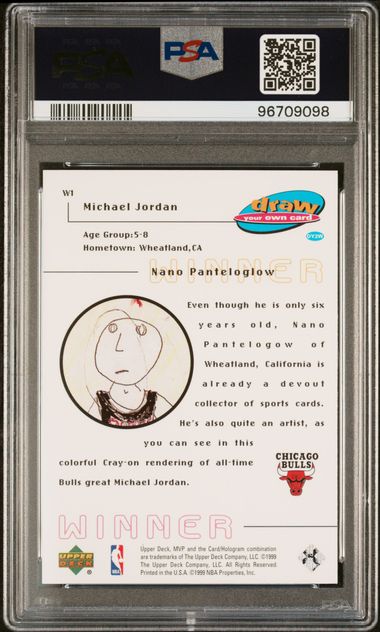 1999 Upper Deck MVP Michael Jordan Draw Your Own Card #W1 Chicago Bulls PSA 9 Mint